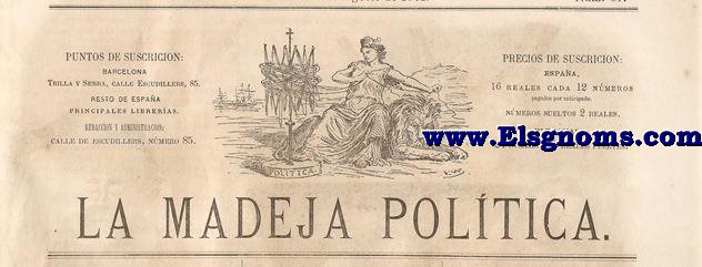 La Madeja Poltica.-Ao II.-Barcelona 5 de Diciembre de 1874.-SUMARIO:Vistazo.-Enredos.-Fuga Alternada.