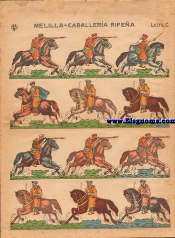Melilla - Caballera Rifea. Letra C. Edicin VD -Paluzie. Recortable.