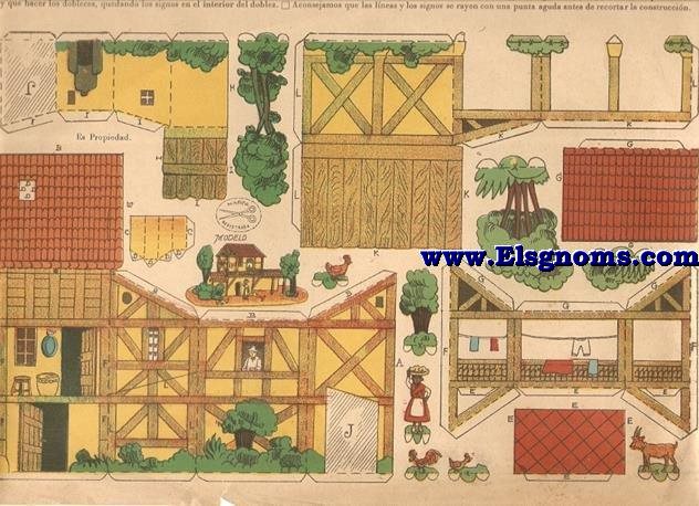 Casa rstica gallega.  Recortable realizado por Ediciones La Tijera. Serie 10 Nmero 2..