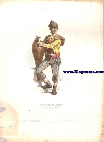Paysan Galicien (Porteur d'eau  Madrid).  Espagne & Portugal. Muse Cosmopolite N 144. Ancien Maison Aubert. 