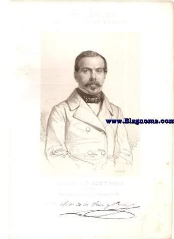 Cortes Constituyentes. Galera de los representantes del pueblo (1854). Mlaga. Antonio de Los Ros y Rosas.-Ex-Ministro.Diputado conservador.(N.Ronda, 1812).
