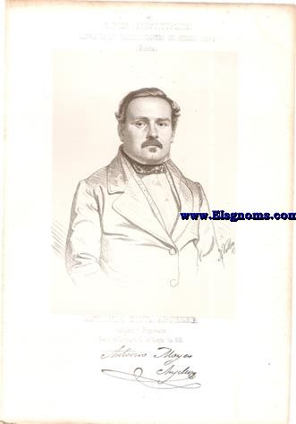Cortes Constituyentes. Galera de los representantes del pueblo (1854). Murcia. Antonio Moya Anjeler.-Abogado y Propietario. Izquierda.(N.Lorca, 1813).