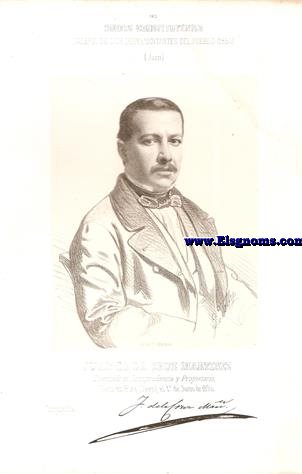 Cortes Constituyentes. Galera de los representantes del pueblo (1854).Jan.Juan De La Cruz Martnez.-Licenciado en Jursiprudencia y Propietario. Izquierda.(N.Siles (Jan).