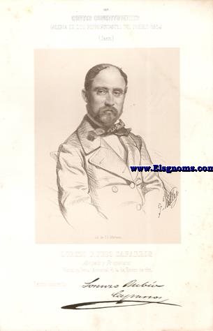 Cortes Constituyentes. Galera de los representantes del pueblo (1854).Jan.Lorenzo Rubio Caparrs.-Abogado y Propietario.Centro Izquierda.(N.Vera (Almera).