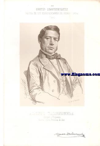 Cortes Constituyentes. Galera de los representantes del pueblo (1854).Jan.Alonso Valenzuela.-Abogado y Propietario.Centro .(N.Lopera).
