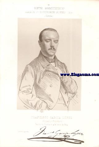 Cortes Constituyentes. Galera de los representantes del pueblo (1854).Huesca.Francisco Garca Lpez..Abogado y  Propietario.Estrema izquierda..(N.Huesca).