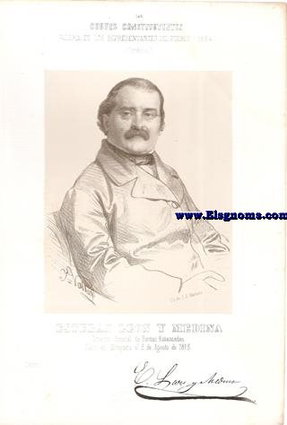 Cortes Constituyentes. Galera de los representantes del pueblo (1854).Cdoba.-Esteban Len y Medina.-Director General de Rentas Estancadas.Centro.Nacio en Antequera el 5 de Agosto de 1813.
