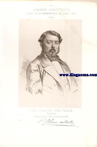 Cortes Constituyentes. Galera de los representantes del pueblo (1854).Cdiz..-Juan Blanco Del Valle.Propietario.Centro.Naci en San Roque (Cdiz) el 3 de Enero de 1822.