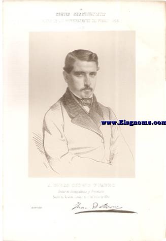 Cortes Constituyentes. Galera de los representantes del pueblo (1854).Lugo.-J. Diego Osorio y Pardo.Doctor en Jurisprudencia y Propietario.Conservador.Naci en Aranza (Lugo) el 17 de Julio de 1830.