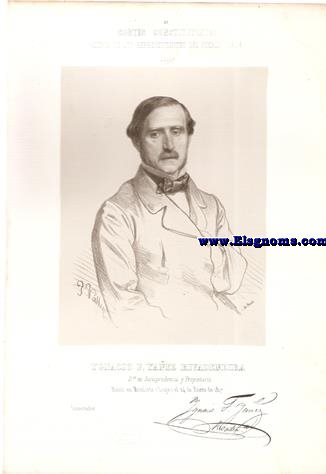 Cortes Constituyentes. Galera de los representantes del pueblo (1854).Lugo.-Ygnacio F. Yez Rivedeneira.Dtor. en Jurisprudencia y Propietario.Conservador.Naci en Monforte (Lugo) el 24 de Enero de 1817.