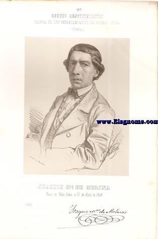 Cortes Constituyentes. Galera de los representantes del pueblo (1854).Almera.-Joaqun M De Molina.Centro.Naci en Vlez Rubio  13 de Abril de 1808.