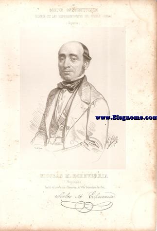 Cortes Constituyentes. Galera de los representantes del pueblo (1854).Navarra.-Nicols M. Echeverria.Propietario.Naci en Los Arcos (Navarra) el 6 de Diciembre de 1801.