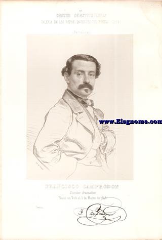 Cortes Constituyentes. Galera de los representantes del pueblo (1854).Barcelona.-Francisco Camprodn.Escritor dramtico.Centro.Naci en Vich el 3 de Marzo de 1816.