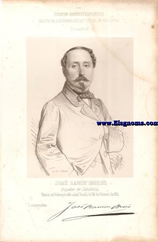 Cortes Constituyentes. Galera de los representantes del pueblo (1854).Ciudad Real.-Jos Ramn Osorio.Brigadier de Caballera.Conservador.Naci en Valdepeas (Ciudad Real) el 28 de Febrero de 1821.