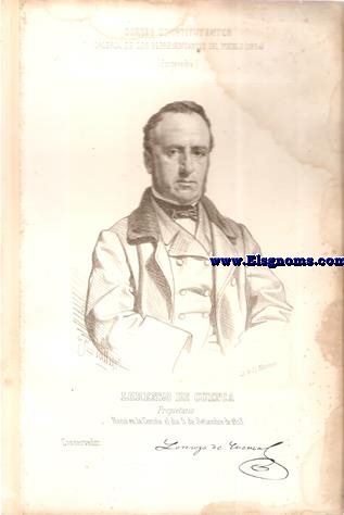 Cortes Constituyentes. Galera de los representantes del pueblo (1854).Pontevedra.-Lorenzo de Cuenca.Propietario.Conservador.Naci en la Corua el da 5 de Setiembre de 1803.