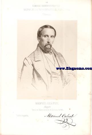 Cortes Constituyentes. Galera de los representantes del pueblo (1854).Valencia.-Manuel Calvet.Abogado.Centro izquierdo.Naci en Valencia el 22 de Febrero de 1816.