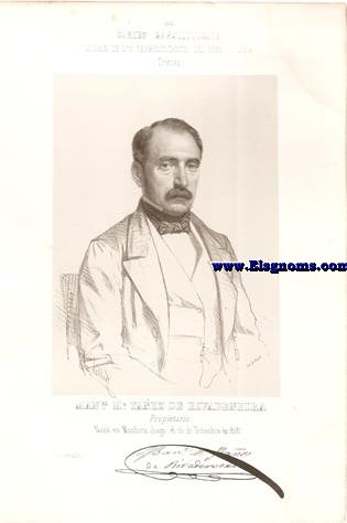 Cortes Constituyentes. Galera de los representantes del pueblo (1854).Orense.Manuel M Yaez de Rivadeneira.Propietario.Conservador.Naci en Monforte (Lugo) el 15 de Diciembre de 1818.
