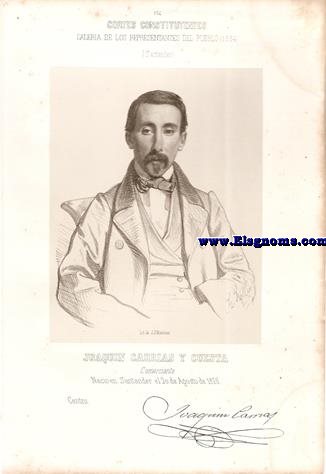 Cortes Constituyentes. Galera de los representantes del pueblo (1854).Santander.Joaqun Carrias y Cuesta.Comerciante.Centro.Naci en Santander el 20 de Agosto de 1826.