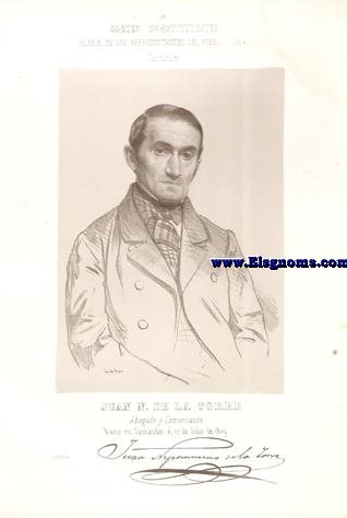 Cortes Constituyentes. Galera de los representantes del pueblo (1854).Santander.Juan N. De La Torre.Abogado y Comerciante.Izquierda.Naci en Santander el 27 de Julio de 1809.