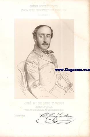 Cortes Constituyentes. Galera de los representantes del pueblo (1854).Salamanca.Jos M De Lezo y Vasco.Conservador.Naci en Granada el 29 de Setiembre de 1823.