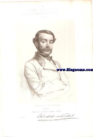 Cortes Constituyentes. Galera de los representantes del pueblo (1854).Pontevedra.Candido Nocedal.Abogado.Dip. Conservador.Naci en la Corua el 11 de Marzo de 1821.