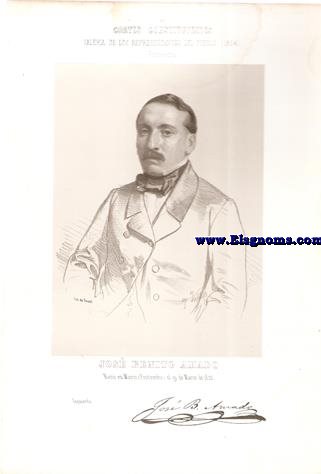 Cortes Constituyentes. Galera de los representantes del pueblo (1854).Pontevedra.Jos Benito Amado.Izquierda.Naci en Marn (Pontevedra) el 19 de Marzo de 1822.