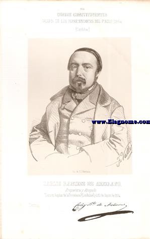 Cortes Constituyentes. Galera de los representantes del pueblo (1854).Crdobaid.- Carlos Ramrez de Arellano. Propietario y Abogado. Centro. Naci en Aguilar de la Frontera (Crdoba) el 12 de Agosto de 1814.