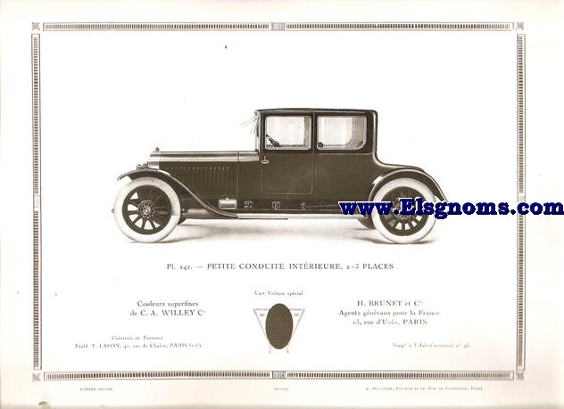 Pl.242. Petite Conduite Intrieure, 2-3 Places.  Pintado en Vert Voiture spcial. Supplement au N 45 de l'Auto Carrosserie. Grant: G. Mathire. Supplment au N 45.