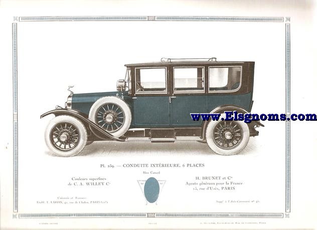 Pl.239. Conduite Intrieure 6 Places. Pintado en Bleu Canard. Supplement au N 45 de l'Auto Carrosserie. Grant: G. Mathire. Supplment au N 45.