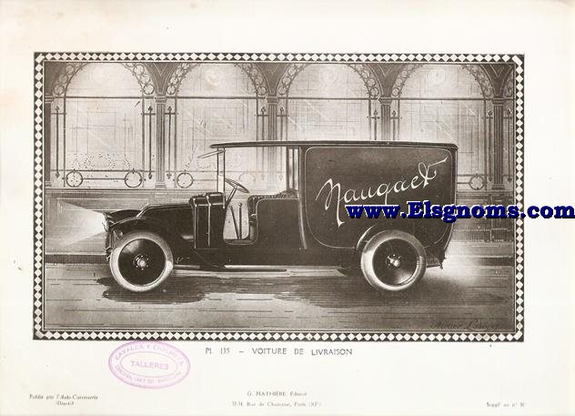 Pl.135. Voiture De Livraison. Pintado en negro. Supplement au N 30 de l'Auto Carrosserie. Grant: G. Mathire. Supplment au N 30.