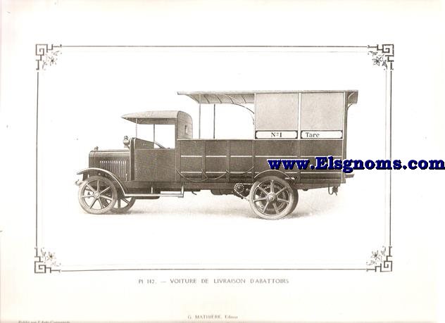 Pl.142. Voiture De Livraison d'Abattoris. Pintado en Negro. Supplement au N 31 de l'Auto Carrosserie. Grant: G. Mathire. Supplment au N 31.