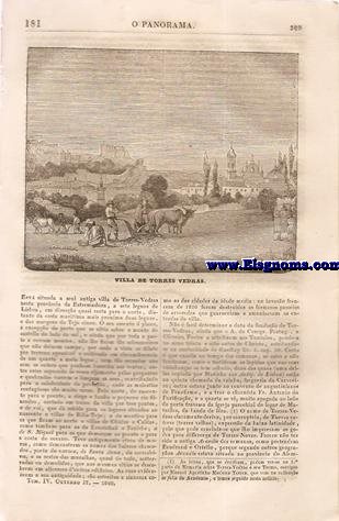 O Panorama.Jornal Litterario e Instructivo.Publicado pela Sociedade Propagadora des Conhecimentos Uteis.-Tomo IV.Outubro 17.-SUMARIO: Villa De Torres Vedras.-Napoleo visitando o Tumulo de Frederico 2.-Reflexes sobre a Morte.Morte Violenta.-Origem das Armas de Fogo.Canhes.Arcabuzes.Mosquete.Pistola.Carabinas.Espingarda.Bayoneta.Cartuxeira.