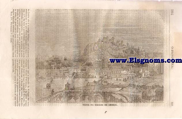 O Panorama.Jornal Litterario e Instructivo.Publicado pela Sociedade Propagadora des Conhecimentos Uteis.-Tomo IV.Novembro 7.-SUMARIO: Vista Da Cidade De Leiria.-Tres Dias Do Reinado De Carlos Magno.-Eresburgo.-Anno de 772.-As tres rainhas.-Anno de 773.-Da Arte de Cosinhar em varias Naes.-O Pao dos Duques de Bragana em Lisboa.