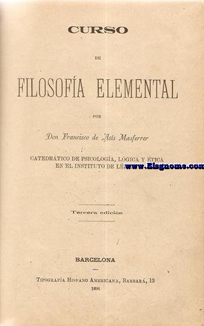 Curso de Filosofa Elemental.