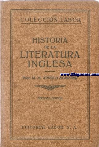 Caracteres y tipos esenciales de la historia de la literatura inglesa. Traduccin de la 2 edicin alemana por Carlos Riba.