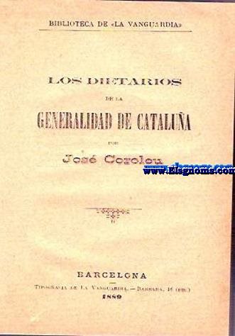Los dietarios de la Generalidad de Catalua.