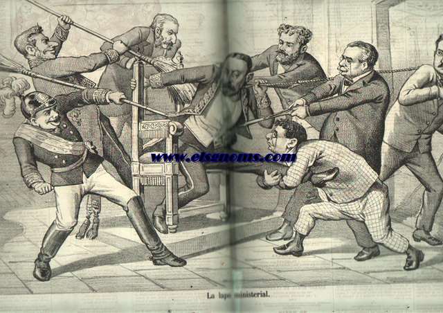 El Clarn.-Peridico Satrico Semanal.Ao I. Nm.4.-Jueves 12 de Julio de 1883.-SUMARIO: Contestacin.-Tentaciones.-La Caricatura.-.Jardn Mstico.-Noticias.