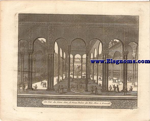La Cour des Lions dans le Vieux Palais des Rois Mores  Grenade.
