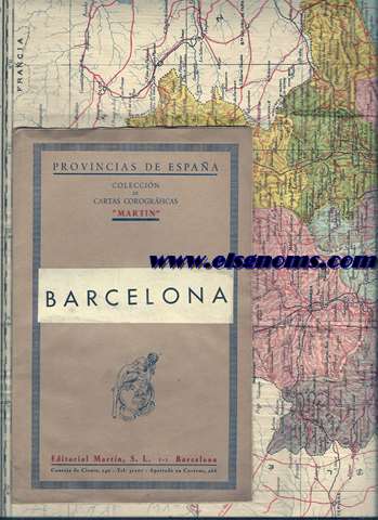 Mapa de la Provincia de Barcelona. Provincias de Espaa. Coleccin deCcartas Corogrficas.