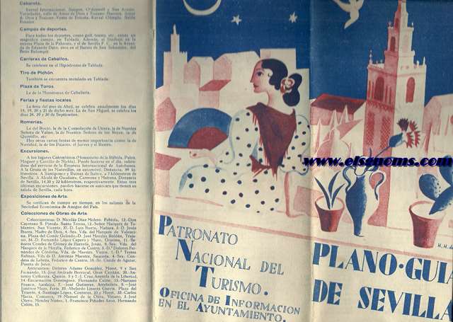 Plano - Guia de Sevilla.Patronato Nacional de Turismo. Oficina de informacin en el Ayuntamiento.