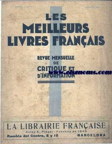 Les Meilleurs Livres Franaises. Revue mensuelle de critique et d'information. N2. Janvier 1931.