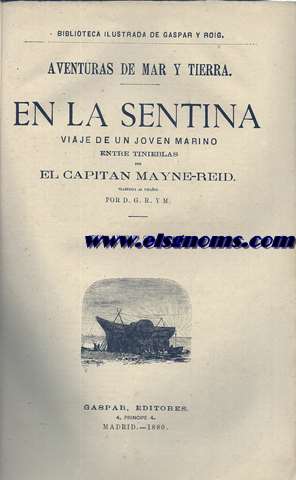 Aventuras de mar y tierra. En la sebtina. Viaje de un joven marino entre tinieblas. Traducida al espaol por D.G.R. I M.