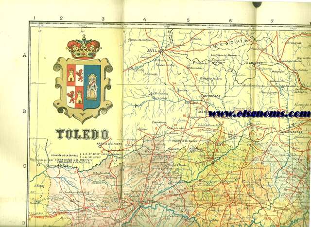 Mapa de la Provincia de Toledo.