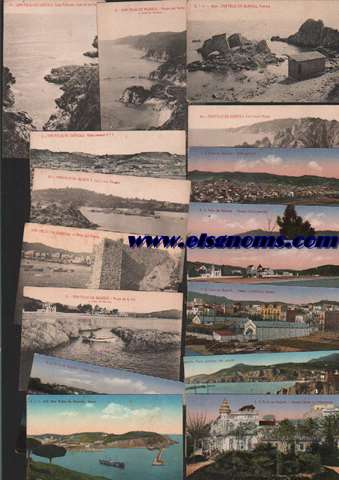 Conjunt de 15 targetes postals de Sant Feliu de Guxols: 6 a color de L.Roisin - 1 d'ngel Toldr Viazo a color - 1 en blanc i negre d'ngel Toldr Viazo - 4 de Fototipia Thomas - 1 en blanc i negre de L. Roisin - 2 en blanc i negre d'Arturo Vicens.