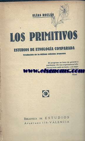 Los primitivos. Estudios de etnografa comparada.