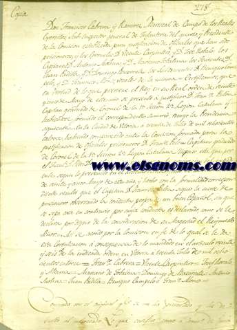 6 documentos enteramente manuscritos referentes a la actividad del brigadiier Palou en la Guerra de Independencia datados entre 1814 1819, que son certificaciones de la participacin de dicho coronel en las actividades de dicha guerra.