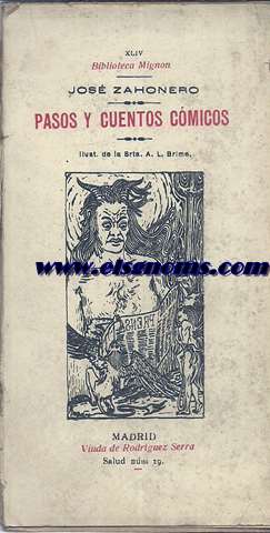 Pasos y cuentos cmicos. Ilust. de la Srta. A.L.Brime.