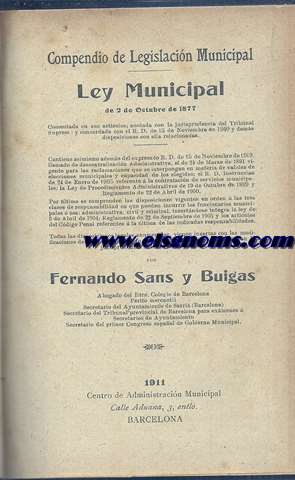 Compendio de Legislacin Municipal. Ley Municipal de 2 de Octubre de 1917.