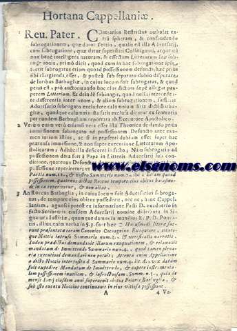 R.P.D. Millino. Hortana Cappellani. Pro Rev. D. Nicolao Nuzzi. Contra D. Clericum Bernardinum de Bonifaciis. M Restrictus Responsionis Facti, & Iuris cum Summario.