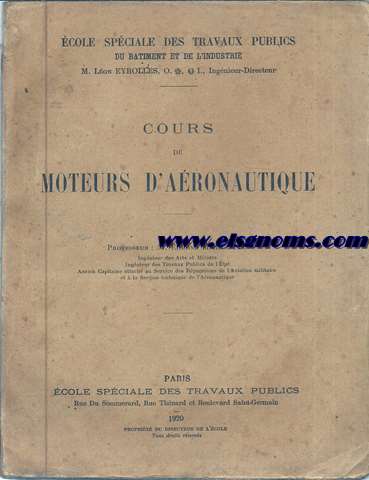Cours de moteurs d'Aronautique.